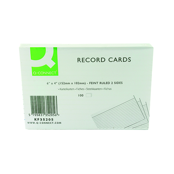 Q-CONNECT RECD CARD 152X102 WHT P100