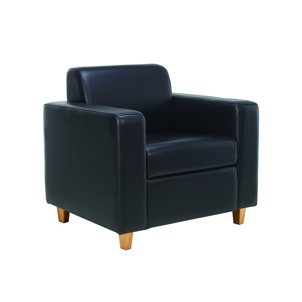 JEMINI ICEBERG PU ARMCHAIR WOOD FOOT