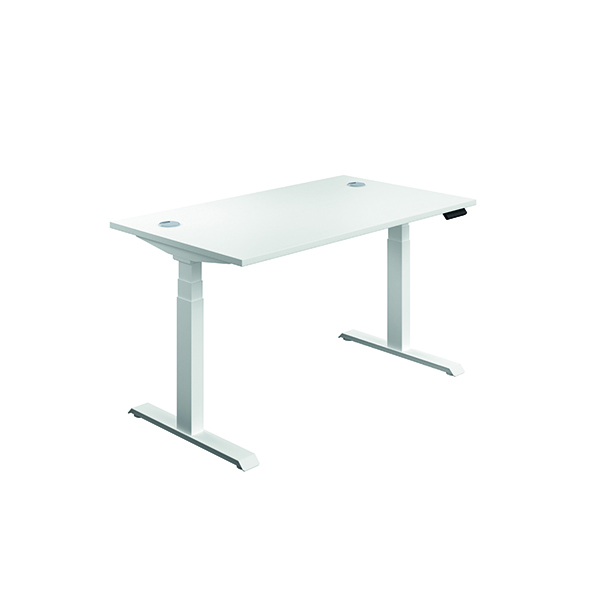 FIRST SIT/STAND DSK 1400X800 WHT/WHT