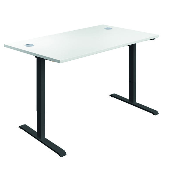 SERRION SIT/STAND DESK 1200 WHT/BLK