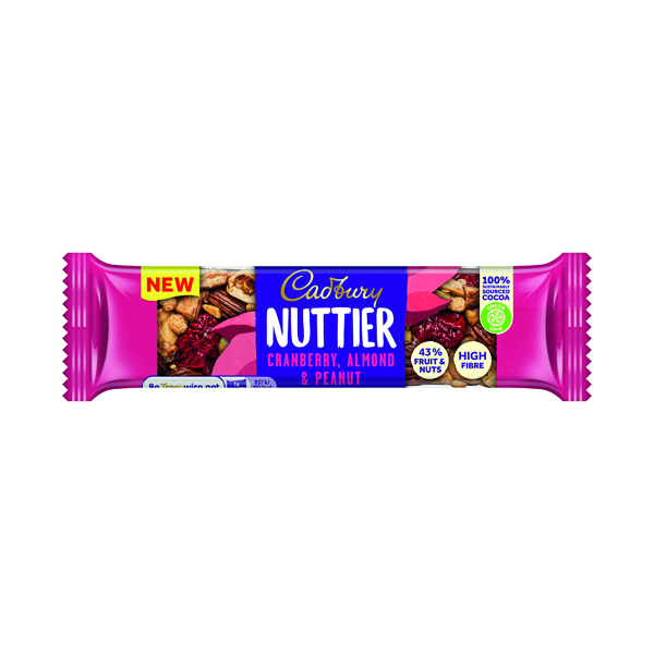 CADBURY NUTTIER CRANB/ALMND 40G PK15