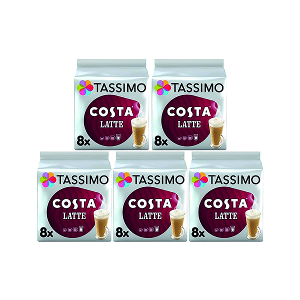 TASSIMO COSTA LATTE PDS 16 X5PK P80