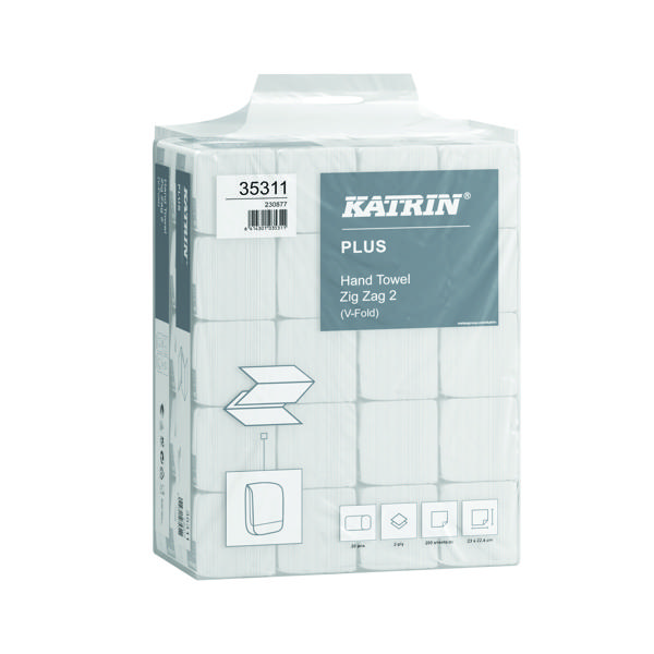 KATRIN PLUS ZIGZAG 2PLY WHT PK20