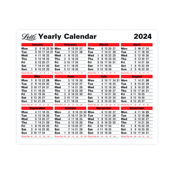 Letts Yearly Calendar 2024