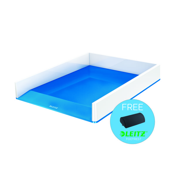 LEITZ WOW LETTER TRAY DUAL CLR BLUE