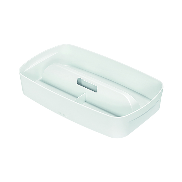 LEITZ MYBOX ORG TRAY/HANDLE SML WHT