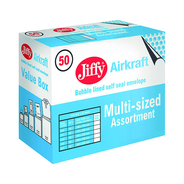 JIFFYLITE BAGS ASSORTD SLF-SEAL PK50