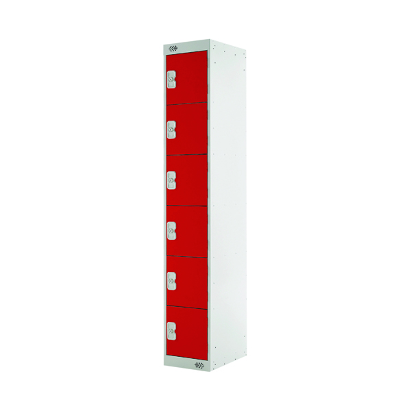 SIX COMPARTMENT LOCKER 450 RED