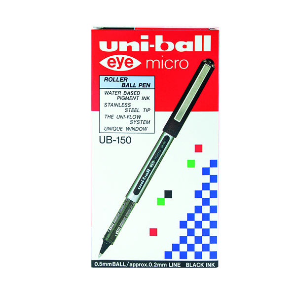 UNI-BALL LIQUID INK RBALL BLK PK12