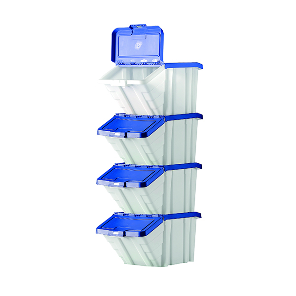 BARTON MF STORAGE BINS BLU LIDS PK4