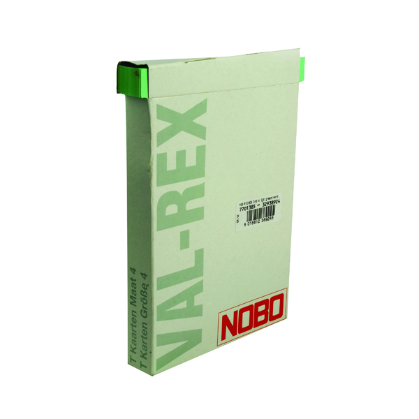 Nobo T-Card Size 4 Light Green Pk100