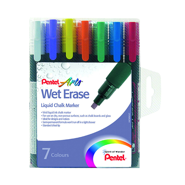 PENTEL CHALK MARKERS AST PKOF 7