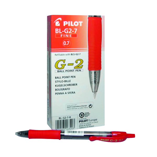 PILOT G2 07 RFLABLE RED BOX 12