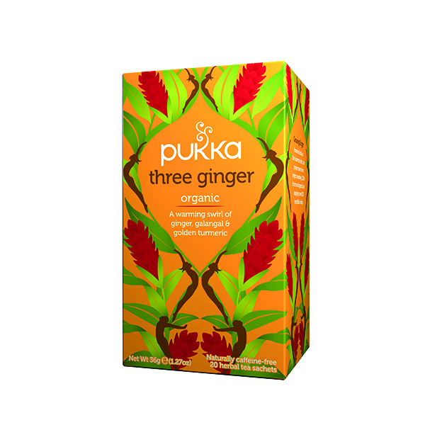 PUKKA THREE GINGER TEA BAGS PK20