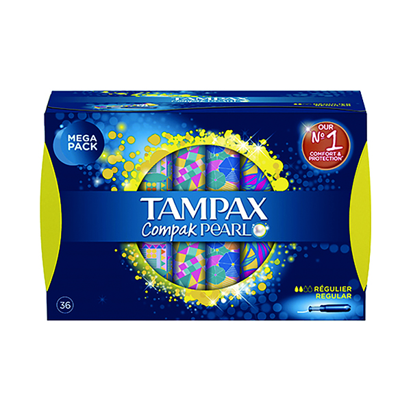 TAMPAX COMPAK PEARL REG TAMPONS PK36