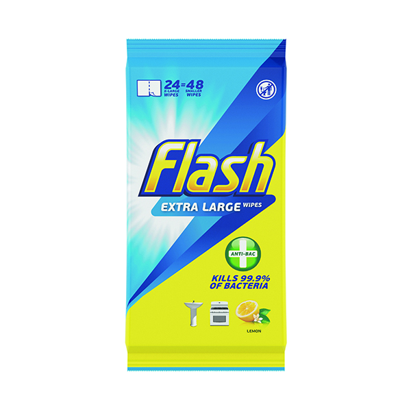 FLASH ANTIBAC XL 24SHT LEMON WIPE P8