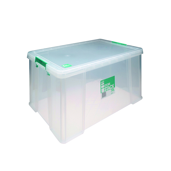 STORESTACK 70L STORAGE BOX CLEAR