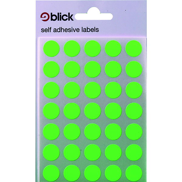 BLICK FLOURSCENT LBLS 13MM GRN P2800