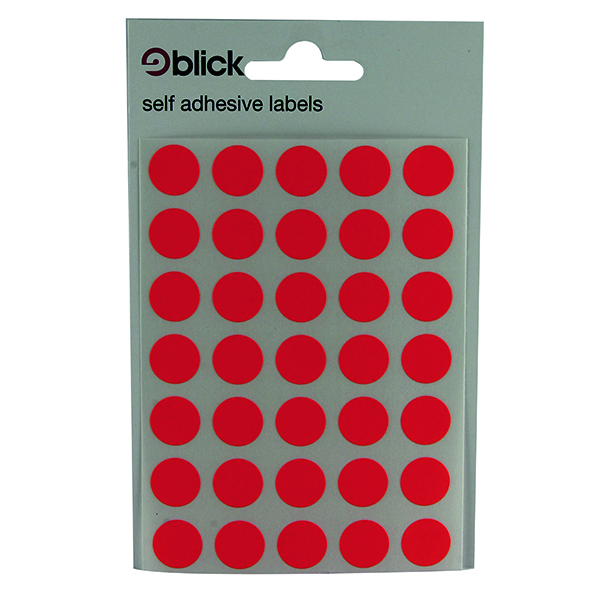 BLICK COLOURED LBLS 13MM RED PK2800