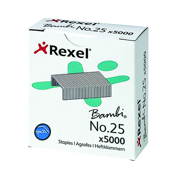 REXEL NO25 STAPLES METAL 4MM PK5000