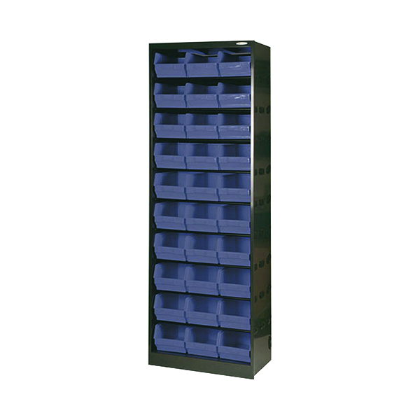 CABINET 30 POLYPROP BINS GRY BLK