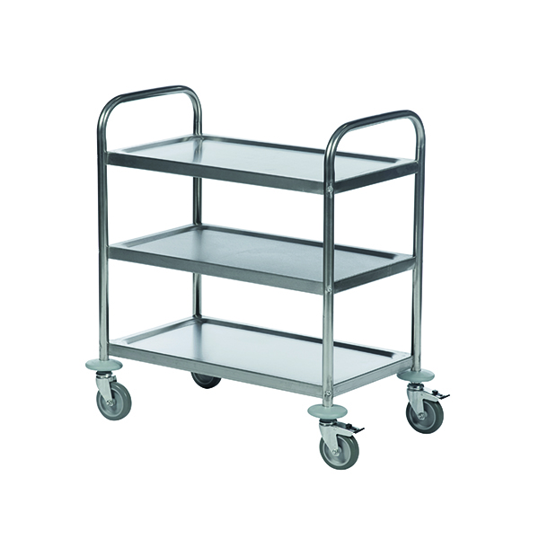 3 TIER STAINLESS STEEL TROLLEY