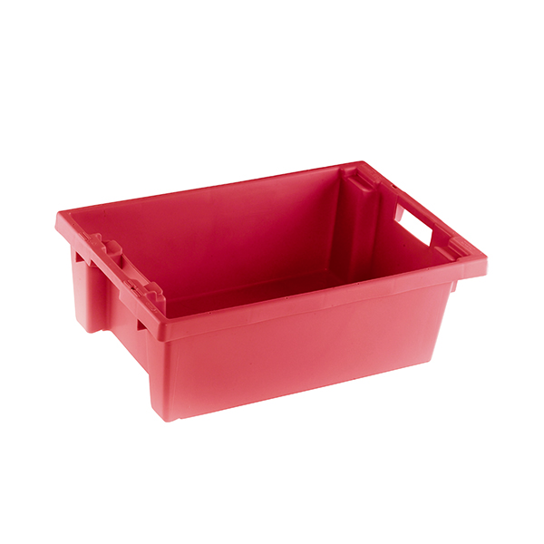 SOLID RED 600X400X200MM CONTAINER