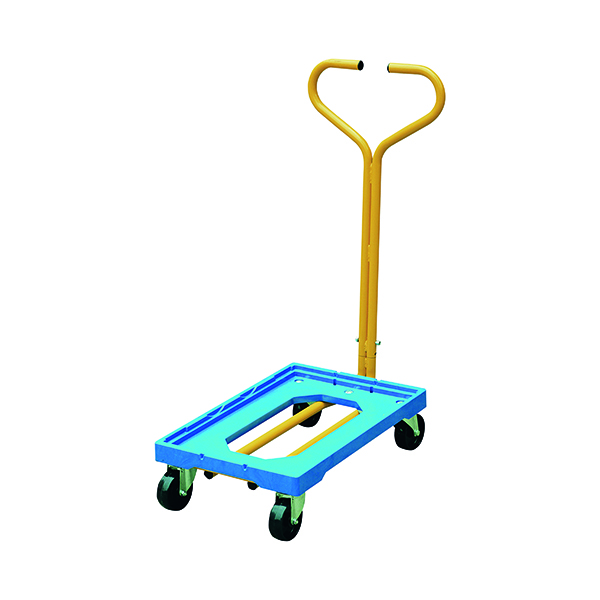 PLASTIC DOLLY WITH HANDLE BLUE