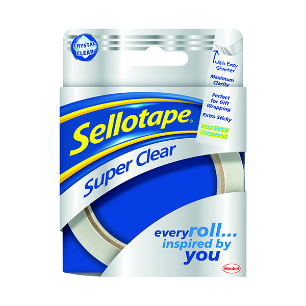 SELLOTPE 24MMX50M SUPER CLR TPE PK6