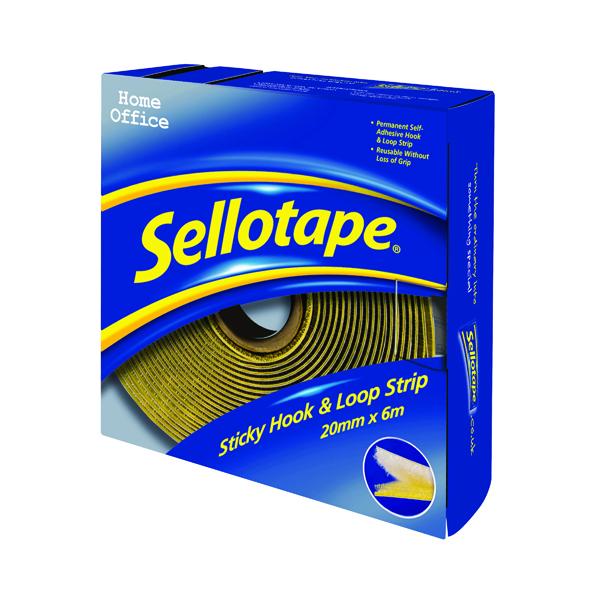 SELLOTAPE STICKY HOOK AND LOOP STRIP