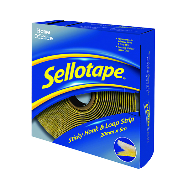 SELLOTAPE STICKY HOOK AND LOOP STRIP