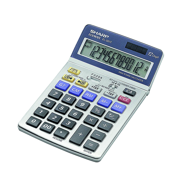 SHARP 12 DIGIT SEMI DESK TAX CALC