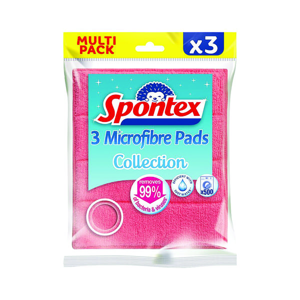 SPONTEX MICROFIBRE PADS MIX COL PK3