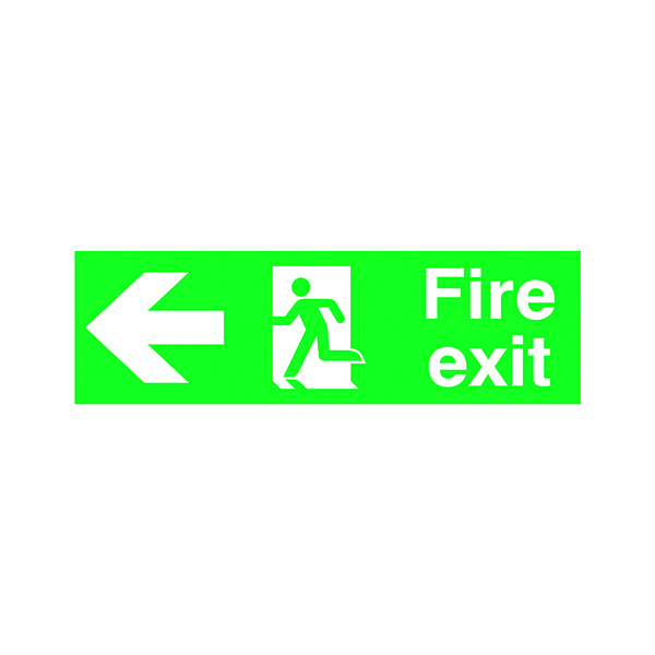 SIGNSLAB FIRE EXIT R/M ARW L PVC