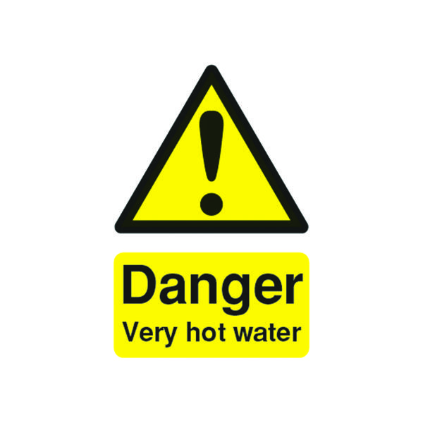 SIGNSLAB DANGER VERY HOT WATER PVC