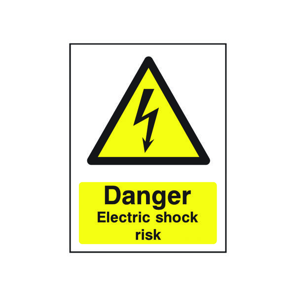 SIGNSLAB ELEC SHOCK RISK SIGN PVC A5