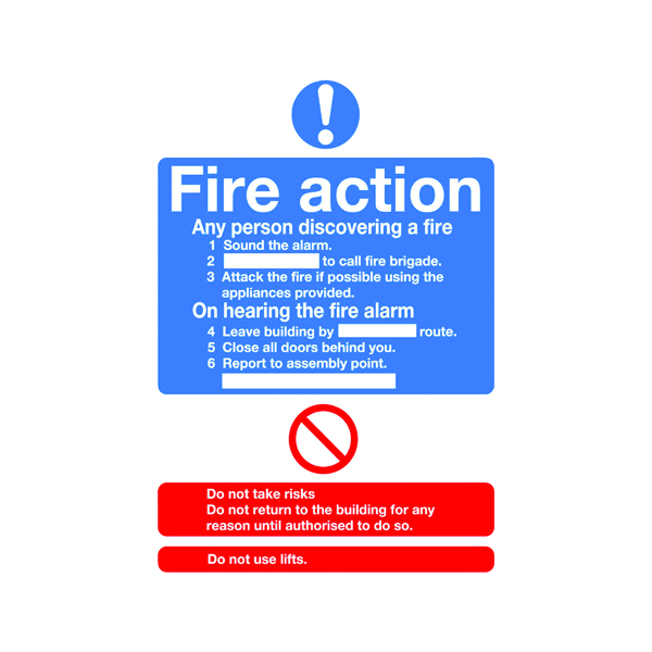 SIGNSLAB A5 FIRE ACTION STANDARD S/A