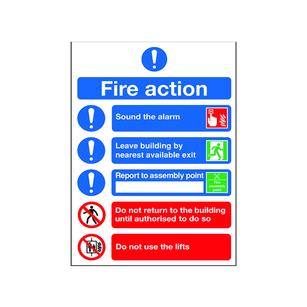 FIRE ACTION SYMBOLISED SIGN A5