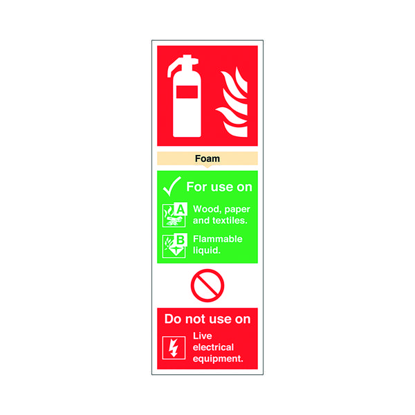 SIGN FIRE EXTGR FOAM PVC 300X100MM