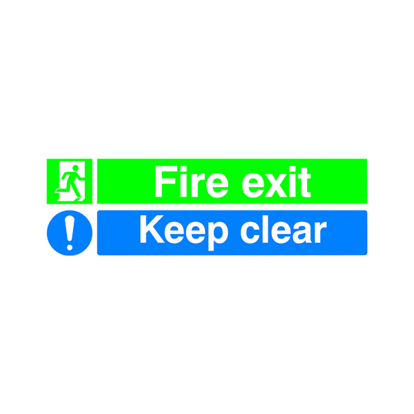 FIRE EXIT KEEP CLR 15X45 PVC EC08S/R