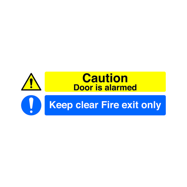 SIGN FIRE EXIT ONLY ALARMED DOOR