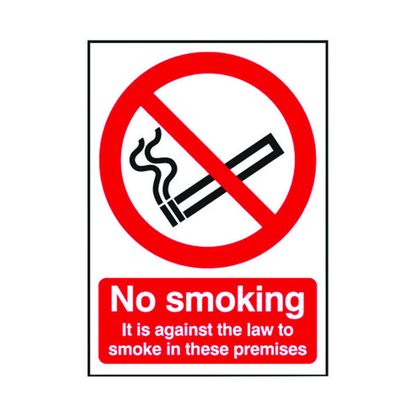 SAFETY SIGN NO SMOKING RIGID PVC A5