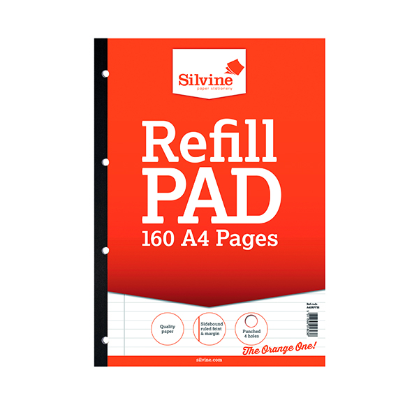 SILVINE PUNCHED REFILL PAD SB A4 PK6