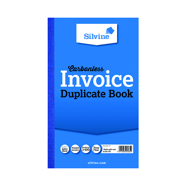 SILVINE DUP INVOICE BOOK 711-T PK6