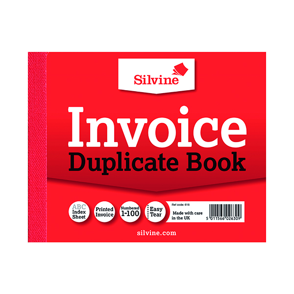 SILVINE DUP INVOICE BOOK 616 PK12