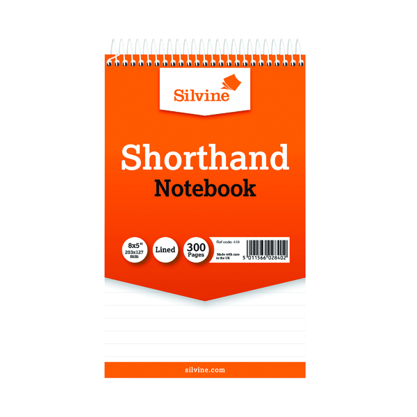 SILVINE SHORTHAND BOOK 5X8 150LF PK6