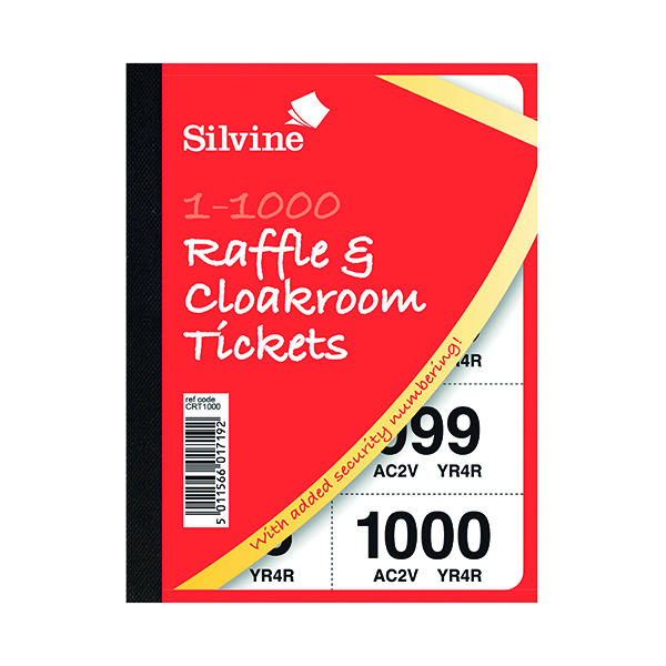 CLOAKROOM/RAFFLE 1-1000 TICKETS PK6