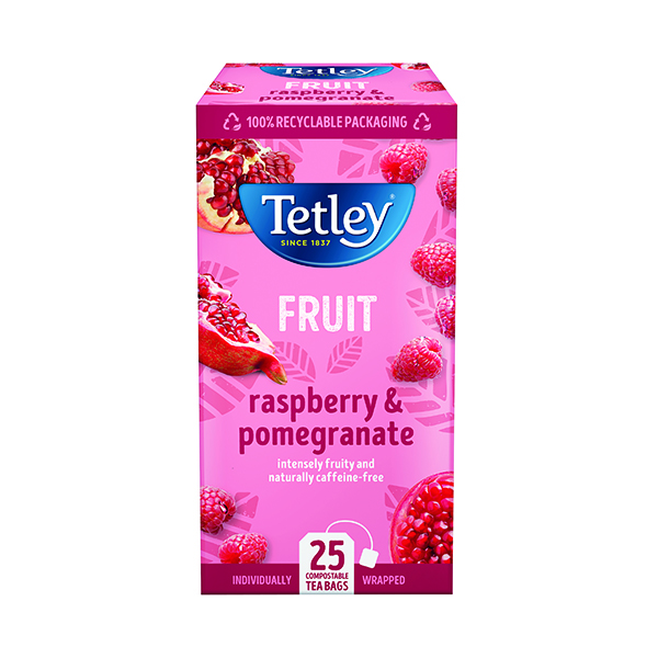 TETLEY RASPBERRY POMEGRANT TEA PK25