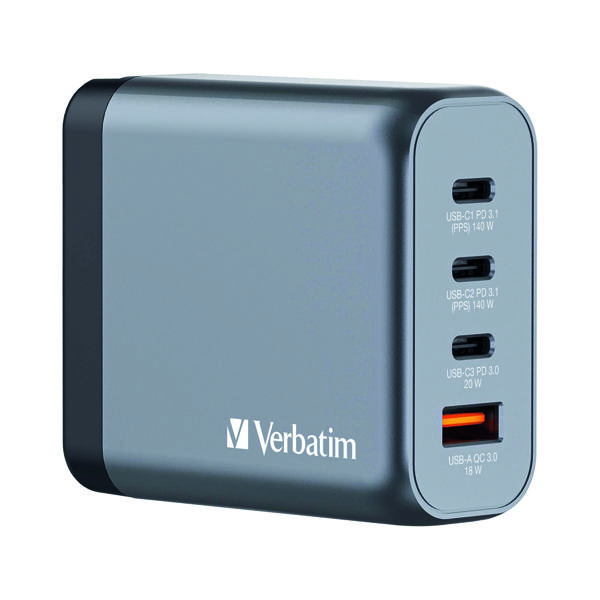 VERBATIM GAN 140W 4 PORT CHARGER