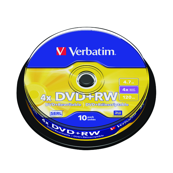 VERBATIM DVD + RW NON PRINT 10